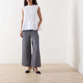 Brava Contrast Tie Peplum Blouse