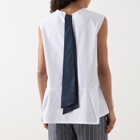 Brava Contrast Tie Peplum Blouse