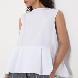 Brava Contrast Tie Peplum Blouse