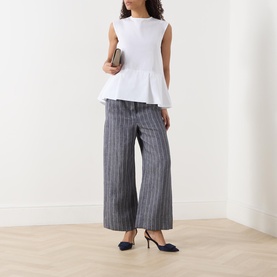 Brava Contrast Tie Peplum Blouse