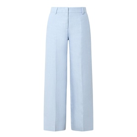 Linen Canvas Straight Wide Leg Trousers