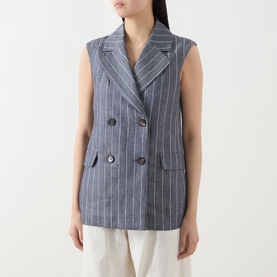 Ballo Pinstripe Double-Breasted Waistcoat