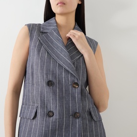 Ballo Pinstripe Double-Breasted Waistcoat