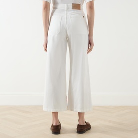 Adunco Embroidered Cropped Wide Leg Jeans