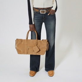Logo Suede Tote Bag
