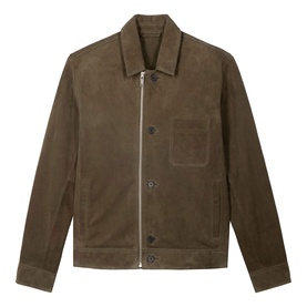 Offset Zip Suede Jacket