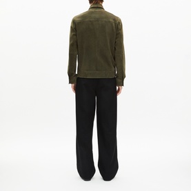 Offset Zip Suede Jacket
