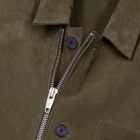 Offset Zip Suede Jacket