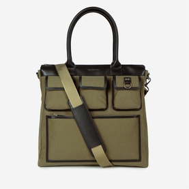 Canvas Leather Trim Tote Bag