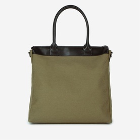 Canvas Leather Trim Tote Bag