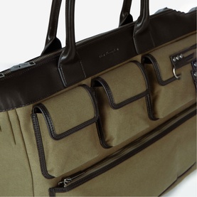 Canvas Leather Trim Tote Bag