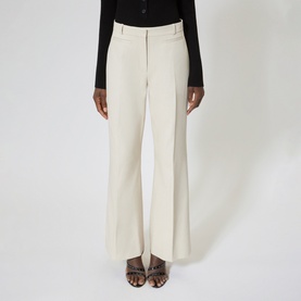Straight Cut Flared Leg Trousers