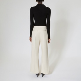 Straight Cut Flared Leg Trousers