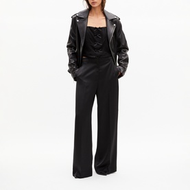 Satin Wide-Leg Trousers