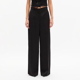 Satin Wide-Leg Trousers