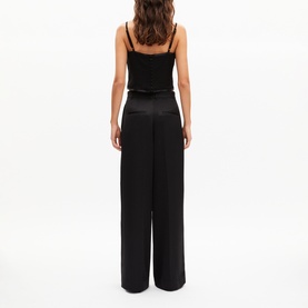 Satin Wide-Leg Trousers