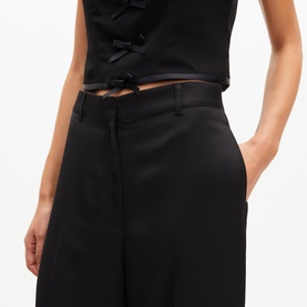 Satin Wide-Leg Trousers