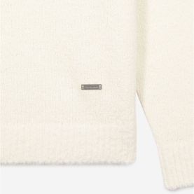 Logo Plaque Brushed Polo Sweater