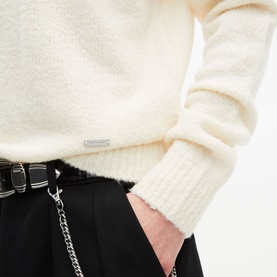 Logo Plaque Brushed Sweater