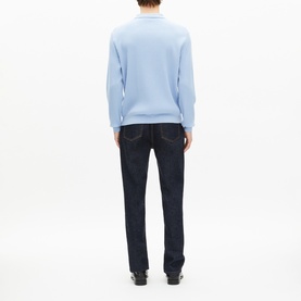Ribbed Knit Polo Shirt