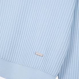 Ribbed Knit Polo Shirt