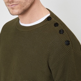 Buttoned Shoulder Sweater