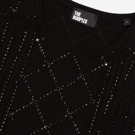 Pearl Rhinestone Embellished Knitted Sweater