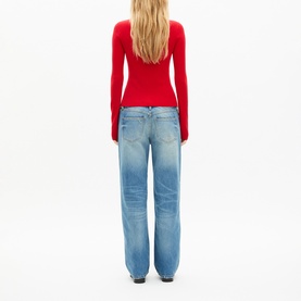 Rib Knit Polo Sweater