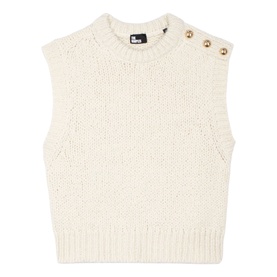 Buttoned Shoulder Knitted Vest