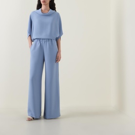 Evy Wide Leg Crepe Trousers