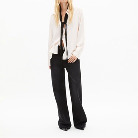 Flared Cuff Satin Shirt