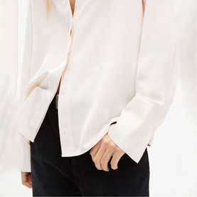 Flared Cuff Satin Shirt