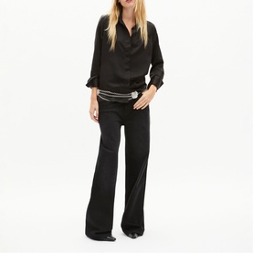 Flared Cuff Satin Shirt