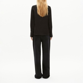 Flared Cuff Satin Shirt