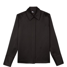 Flared Cuff Satin Shirt