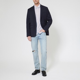 Strap Collar Casual Shirt