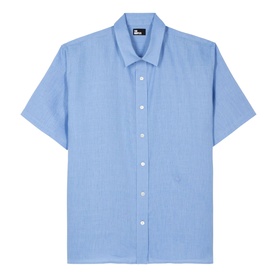 Embroidered Logo Linen Casual Shirt