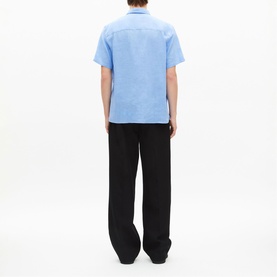 Embroidered Logo Linen Casual Shirt