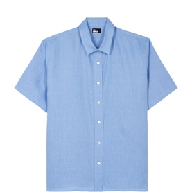 Embroidered Logo Linen Casual Shirt