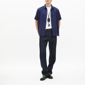 Embroidered Logo Linen Casual Shirt