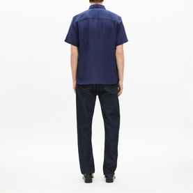 Embroidered Logo Linen Casual Shirt