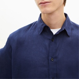 Embroidered Logo Linen Casual Shirt