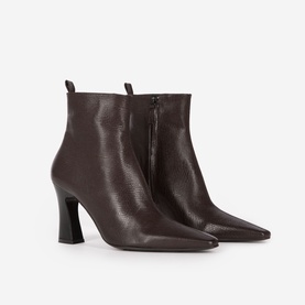 Lizard-Effect Leather Boots