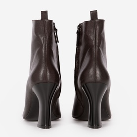 Lizard-Effect Leather Boots