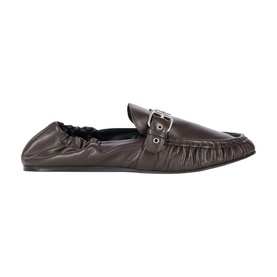 Buckle Strap Leather Loafers