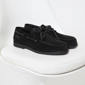 Lace-Up Suede Loafers