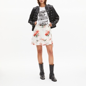 Floral Ruffled Mini Skirt
