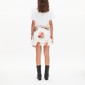 Floral Ruffled Mini Skirt