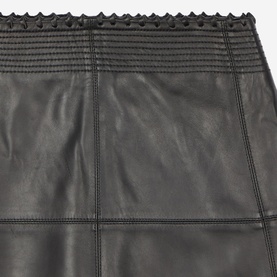 Lace Trim Leather Skirt