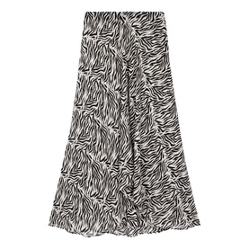 Zebra Print Asymmetrical Skirt